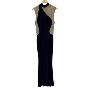 XSCAPE Colorblocked Embellished Gown